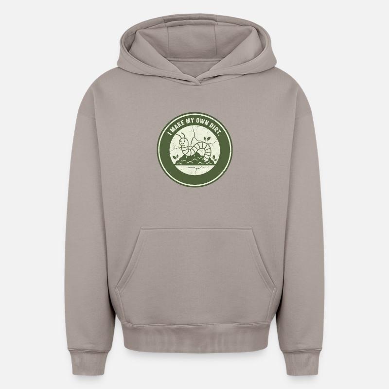 Wurmkompost: Eigenständige Erde - Oversized Heavyweight Unisex Hoodie - Taupe