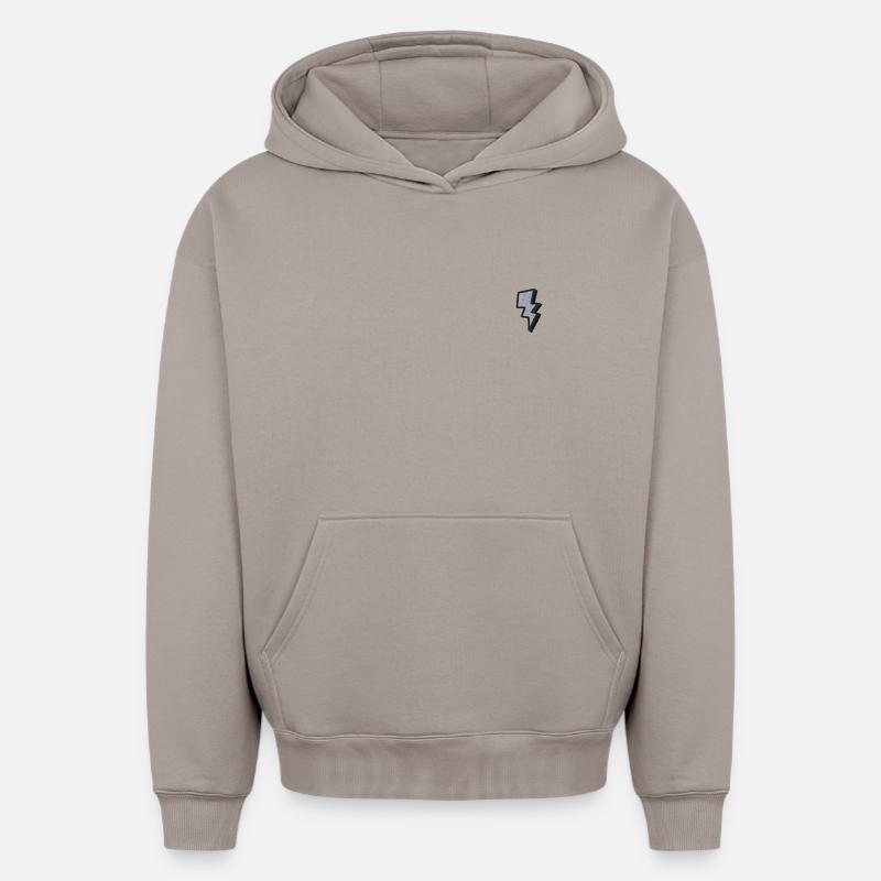 Éclair - Sweat à capuche unisexe oversize épais SPREAD - taupe