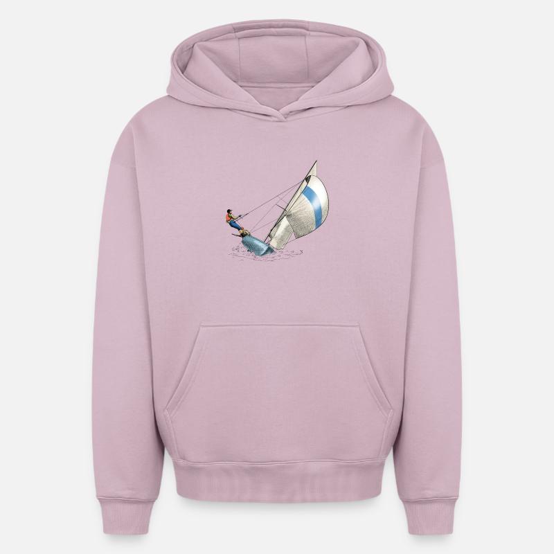 sailing - Sweat à capuche unisexe oversize épais SPREAD - rose poudré