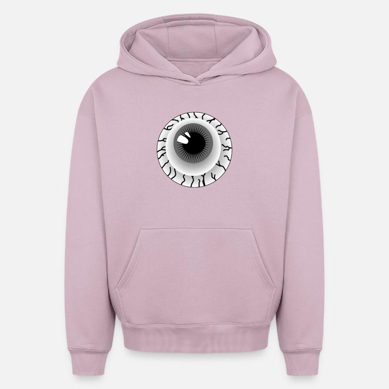 Globe oculaire gris - Sweat à capuche unisexe oversize épais SPREAD - rose poudré