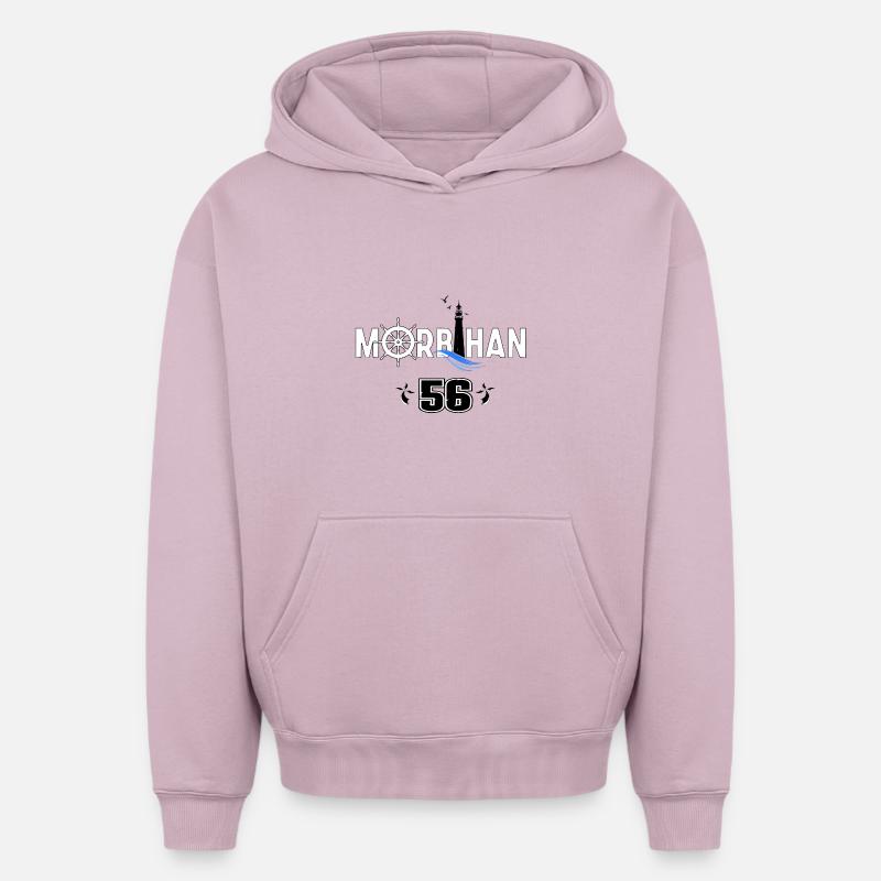 Morbihan - Sweat à capuche unisexe oversize épais SPREAD - rose poudré