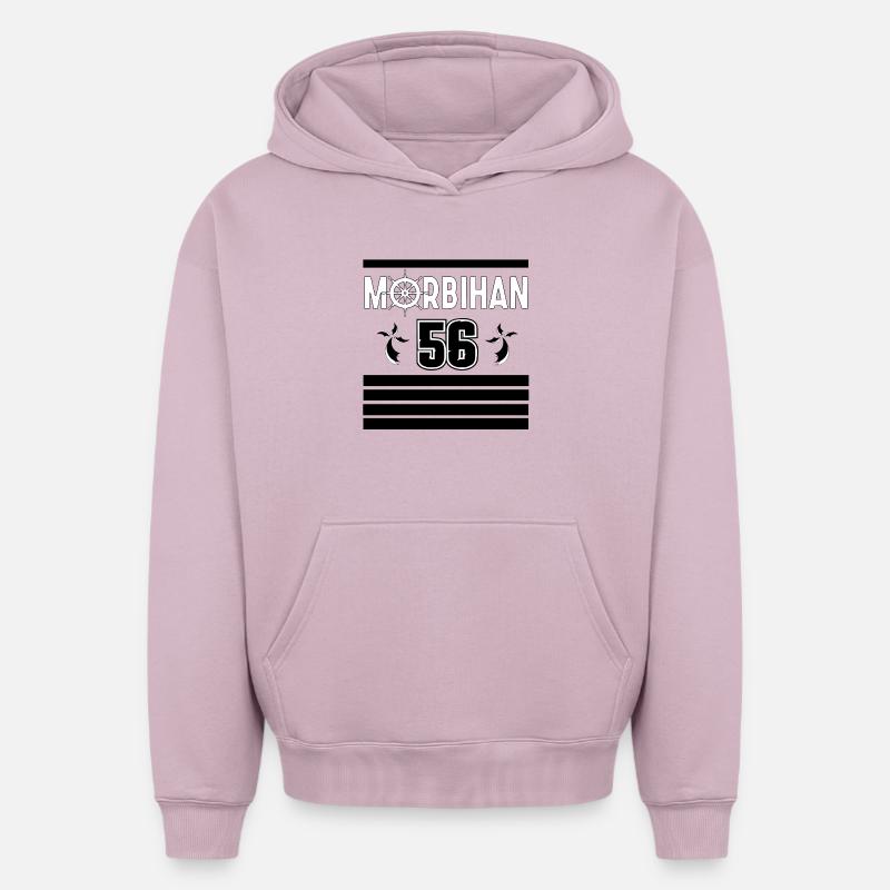 Morbihan - Sweat à capuche unisexe oversize épais SPREAD - rose poudré