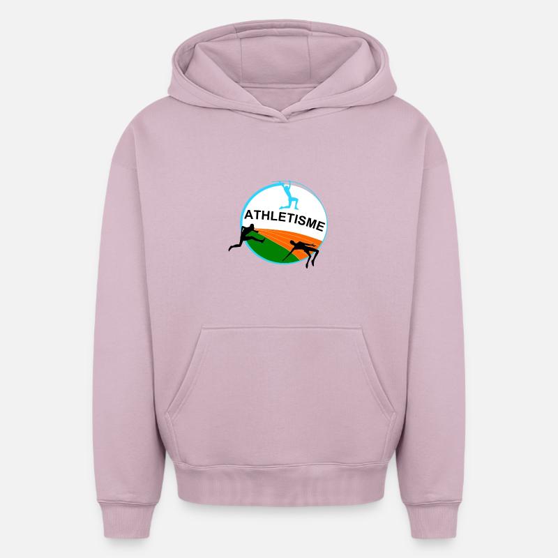 Athlétisme - Sweat à capuche unisexe oversize épais SPREAD - rose poudré