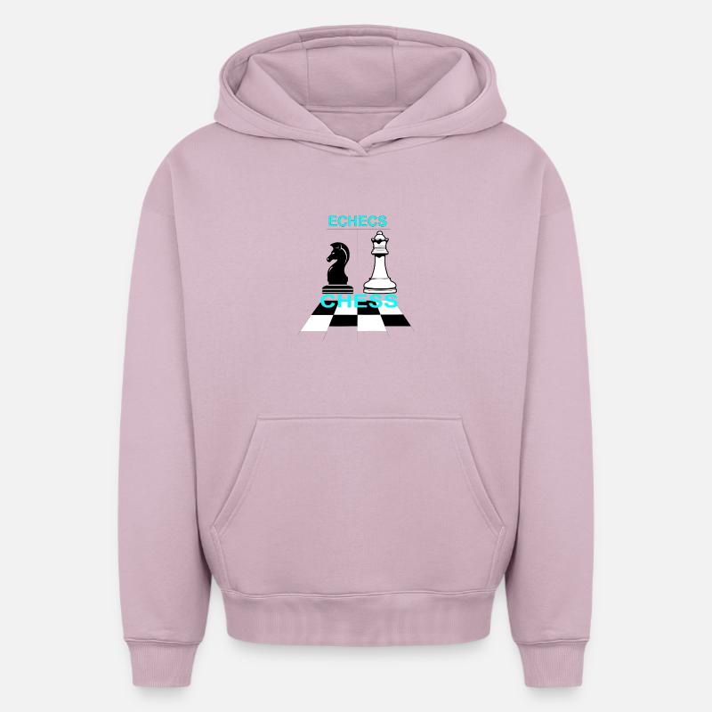 Echecs - Sweat à capuche unisexe oversize épais SPREAD - rose poudré