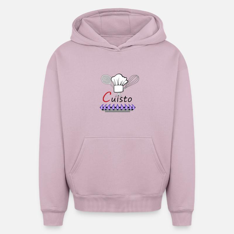 cuisto - Sweat à capuche unisexe oversize épais SPREAD - rose poudré