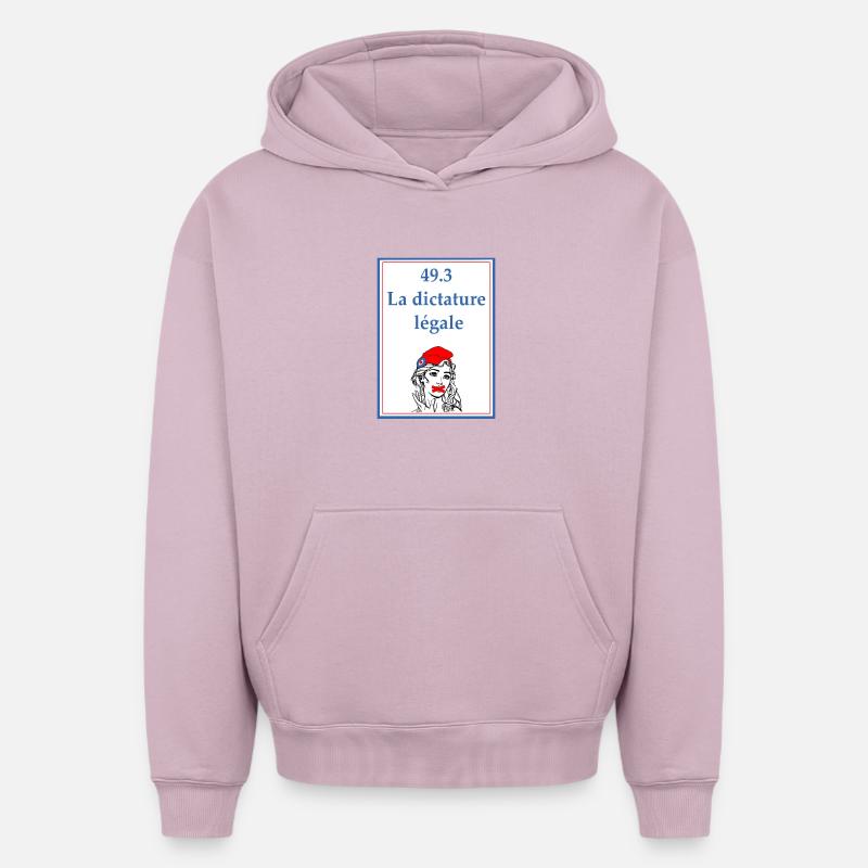 49.3 - Sweat à capuche unisexe oversize épais SPREAD - rose poudré