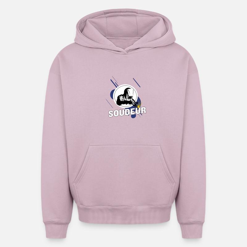 Soudeur - Sweat à capuche unisexe oversize épais SPREAD - rose poudré