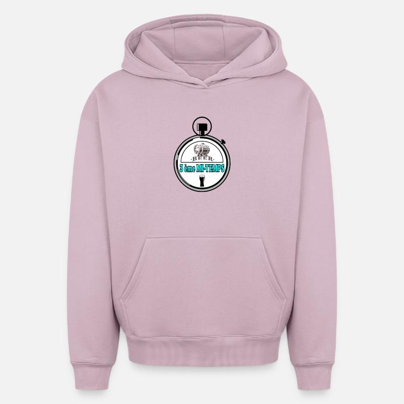 3ème Mi-Temps - Sweat à capuche unisexe oversize épais SPREAD - rose poudré