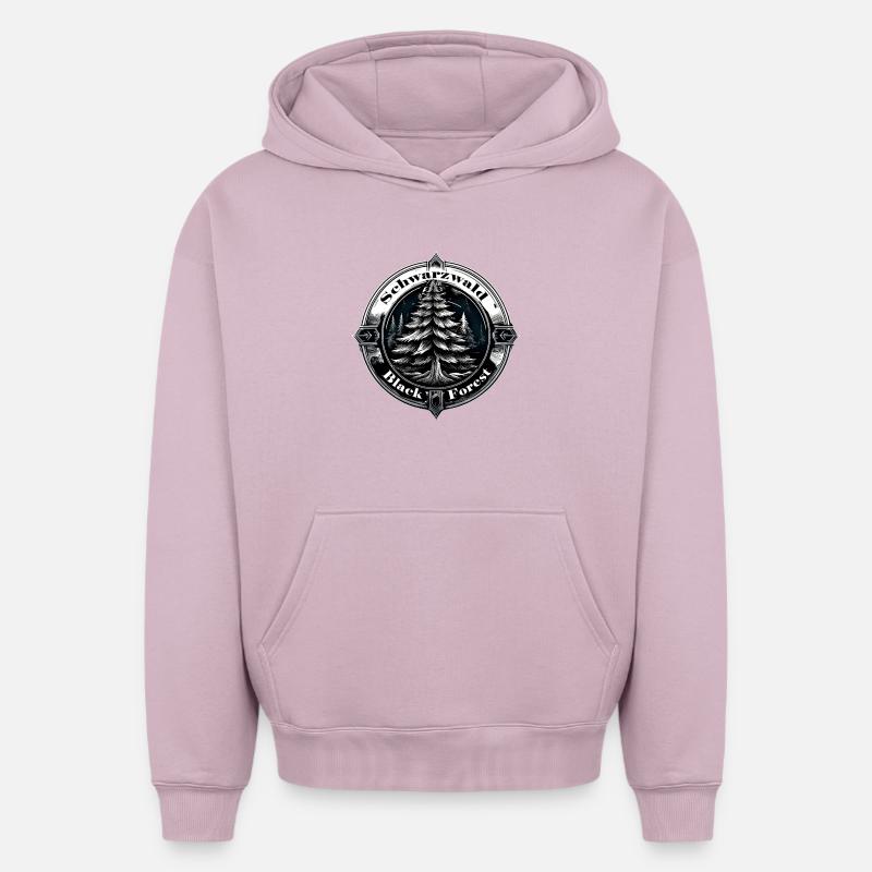 Logo de la Forêt-Noire - Sweat à capuche unisexe oversize épais SPREAD - rose poudré