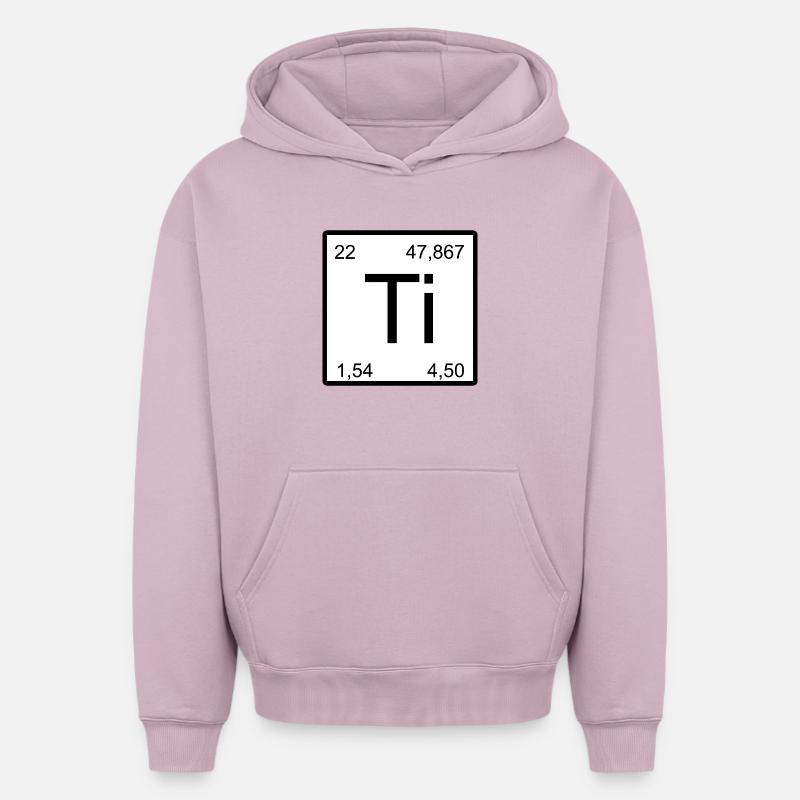 Titanium Elementsymbol Minimal Tile - Oversized Heavyweight Unisex Hoodie - Altrosa