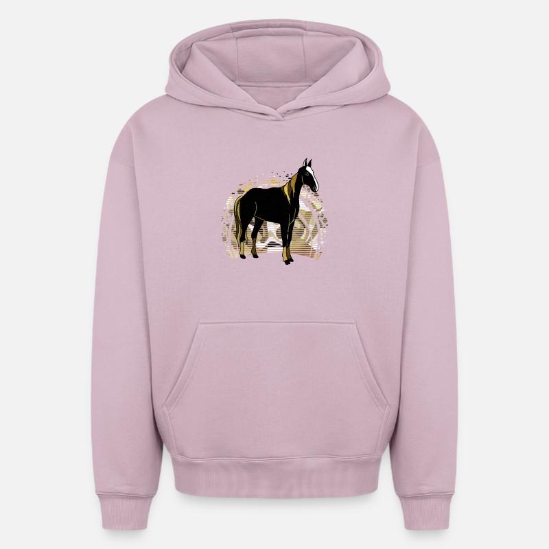 Cheval - Sweat à capuche unisexe oversize épais SPREAD - rose poudré