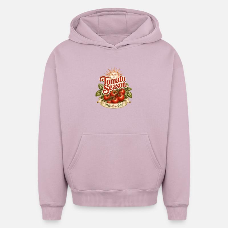 Saison des tomates - Sweat à capuche unisexe oversize épais SPREAD - rose poudré