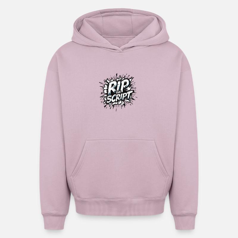 Rip the Script Burst - Sweat à capuche unisexe oversize épais SPREAD - rose poudré