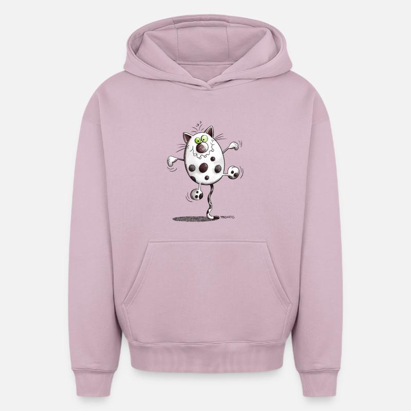 Mignon Chat - Sweat à capuche unisexe oversize épais SPREAD - rose poudré