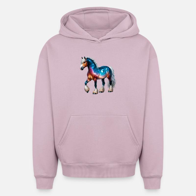 Cheval - Sweat à capuche unisexe oversize épais SPREAD - rose poudré
