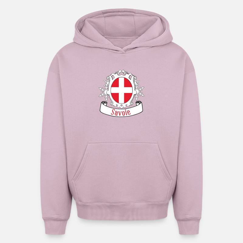 Savoie - Sweat à capuche unisexe oversize épais SPREAD - rose poudré