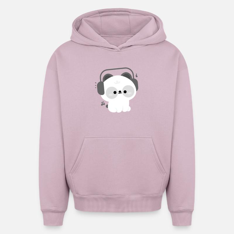 Casque Panda - Sweat à capuche unisexe oversize épais SPREAD - rose poudré