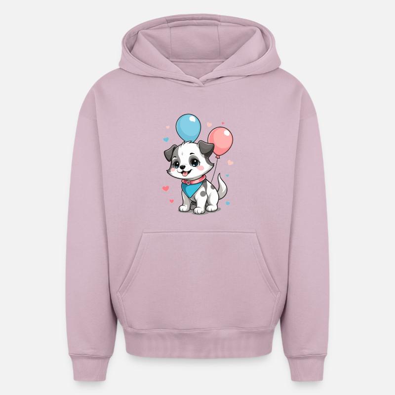 Chien mignon - Sweat à capuche unisexe oversize épais SPREAD - rose poudré