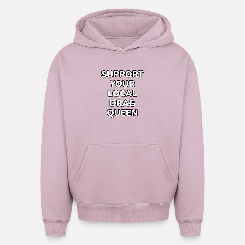Drag Queen - Sweat à capuche unisexe oversize épais SPREAD - rose poudré
