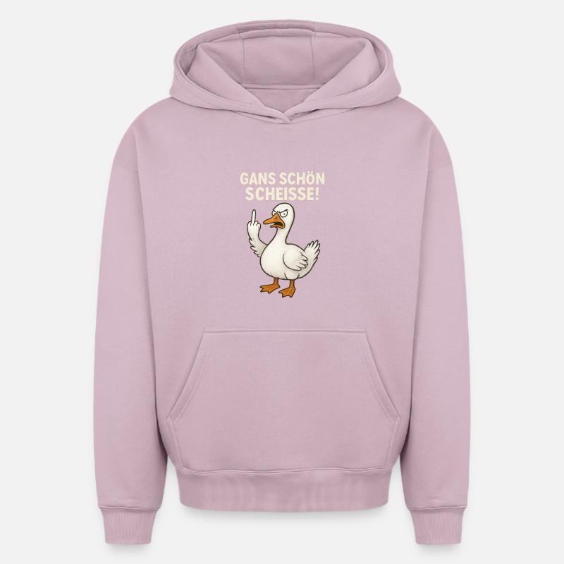 Goose Nice Shit - Sweat à capuche unisexe oversize épais SPREAD - rose poudré