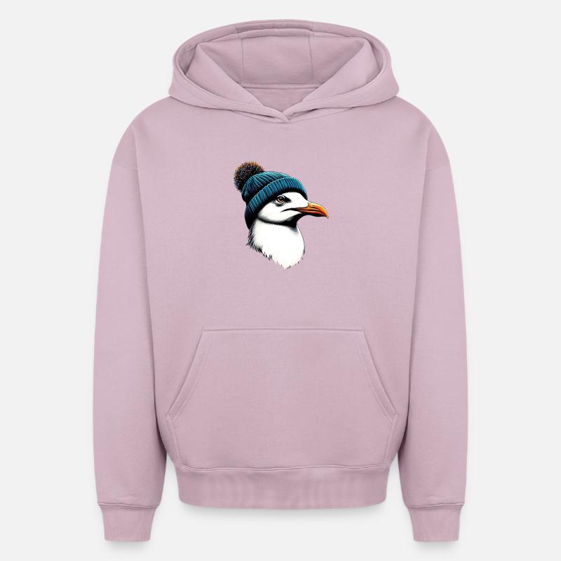 Mouette - Sweat à capuche unisexe oversize épais SPREAD - rose poudré