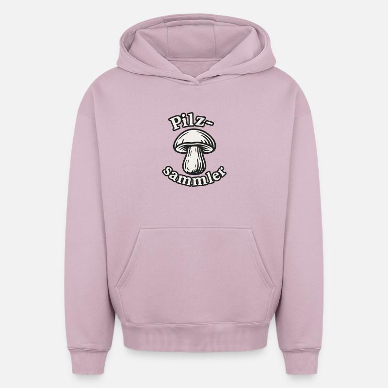 Motif de collection de champignons - Sweat à capuche unisexe oversize épais SPREAD - rose poudré