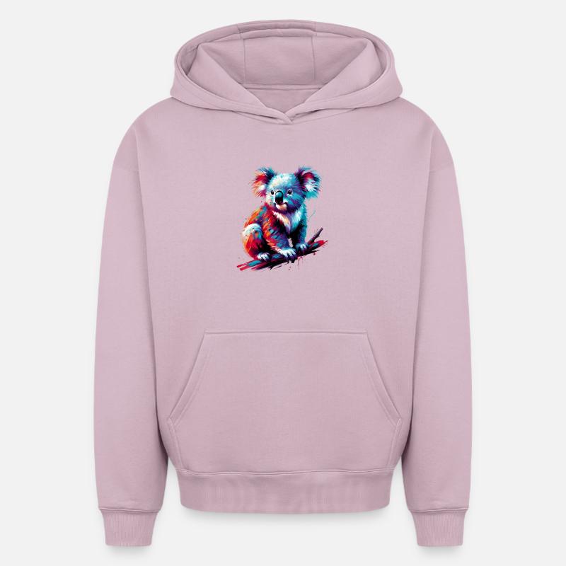 Koala - Sweat à capuche unisexe oversize épais SPREAD - rose poudré