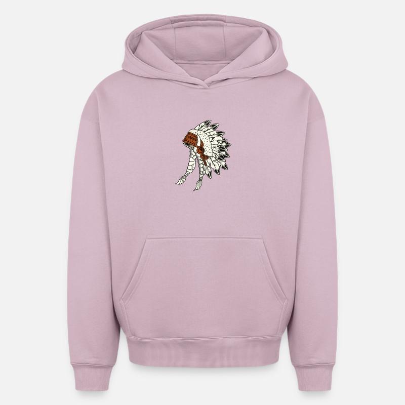 Indien - Sweat à capuche unisexe oversize épais SPREAD - rose poudré