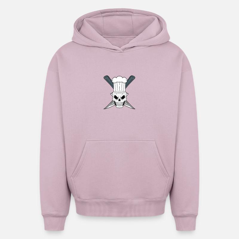 Crâne Koch - Sweat à capuche unisexe oversize épais SPREAD - rose poudré