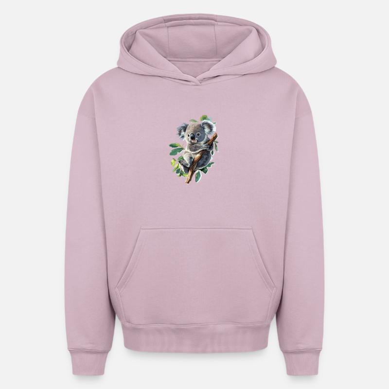 Koala - Sweat à capuche unisexe oversize épais SPREAD - rose poudré