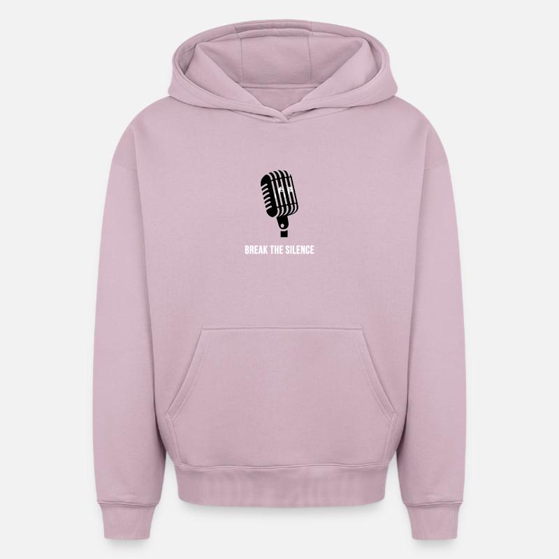 Briser le silence - Sweat à capuche unisexe oversize épais SPREAD - rose poudré