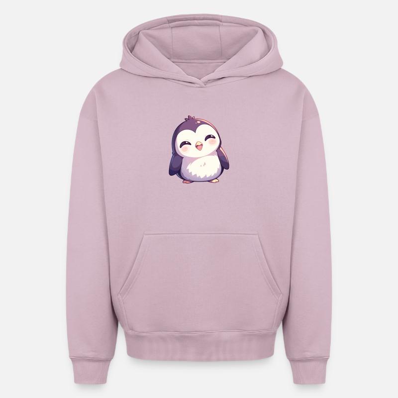 Pingouins Pingouin - Sweat à capuche unisexe oversize épais SPREAD - rose poudré