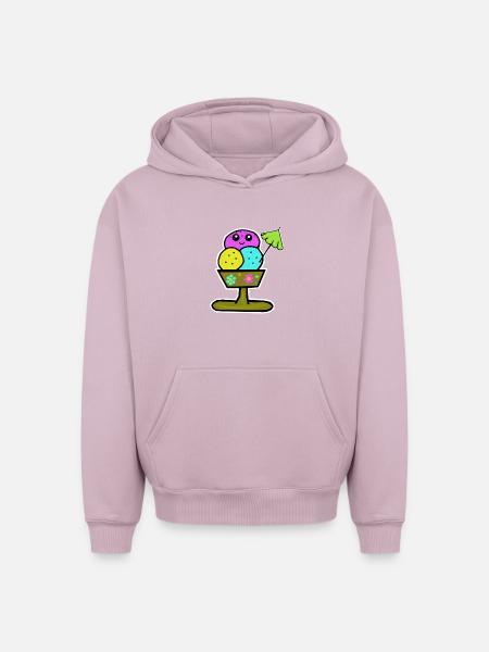 Bunter Eisbecher Eiscreme Eiskreme Eis - Oversized Heavyweight Unisex Hoodie - dusky pink