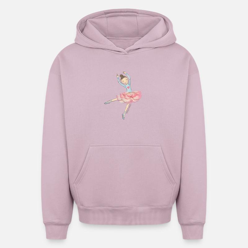 Danseuse étoile - Sweat à capuche unisexe oversize épais SPREAD - rose poudré