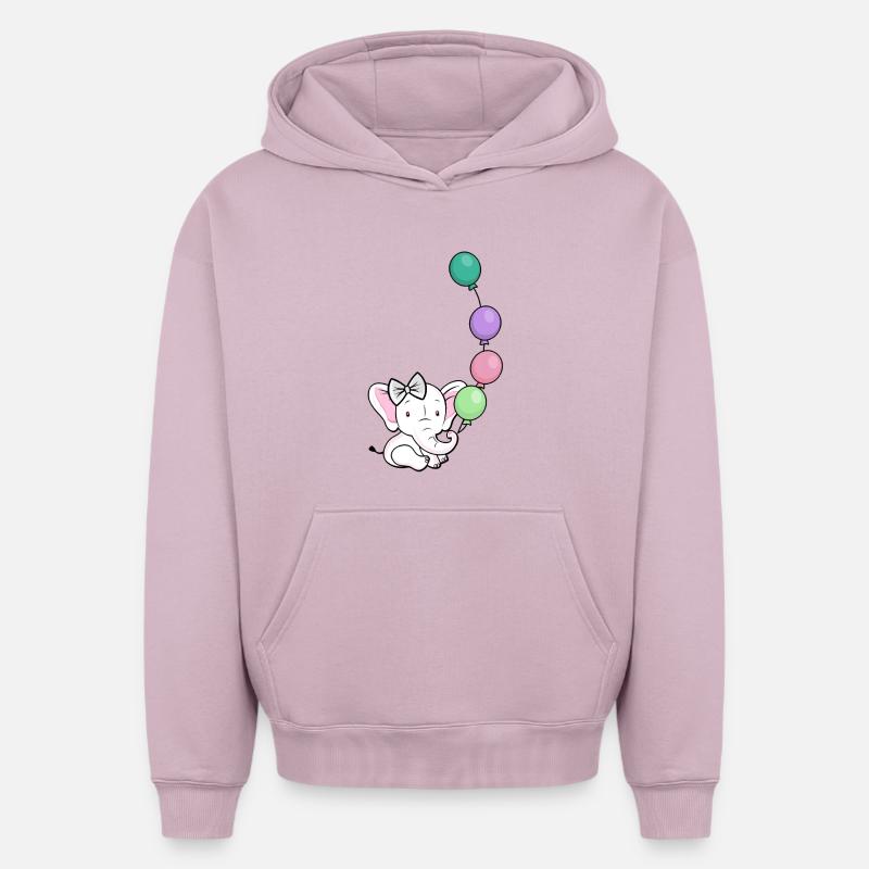 Ballonelefant mit Bogen - Oversized Heavyweight Unisex Hoodie - Altrosa