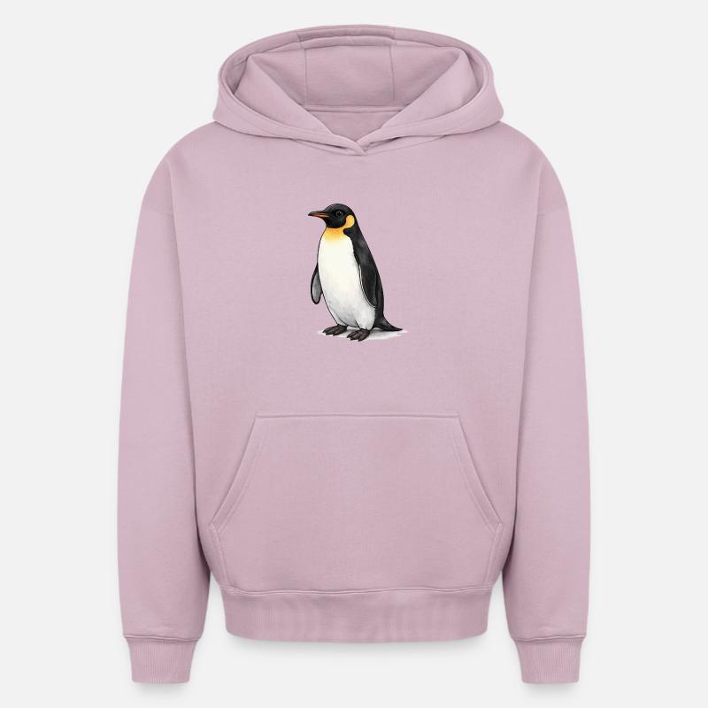 Pingouin - Sweat à capuche unisexe oversize épais SPREAD - rose poudré