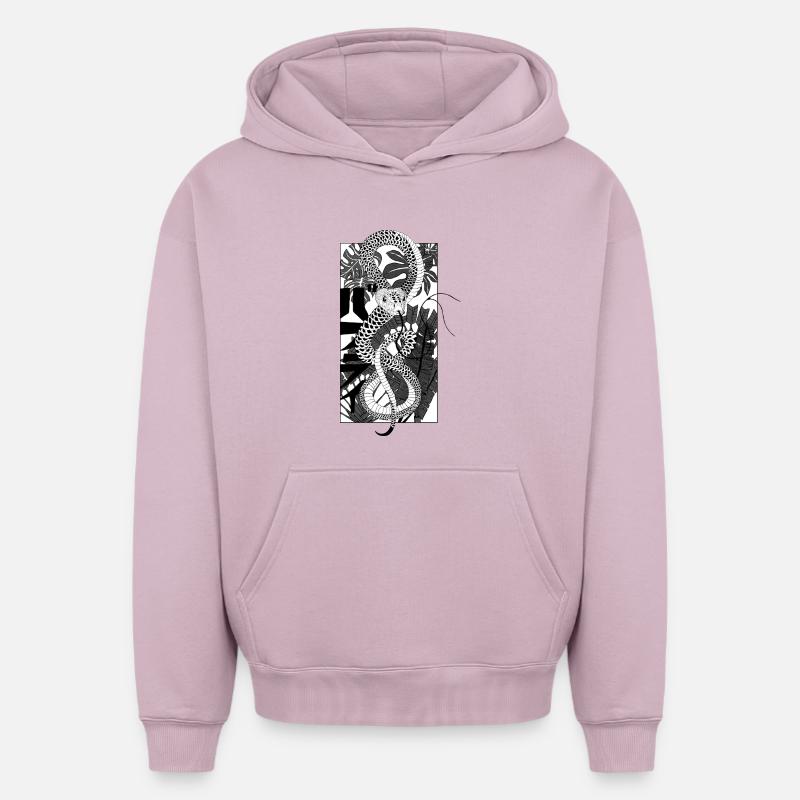 Serpent 2 - Sweat à capuche unisexe oversize épais SPREAD - rose poudré