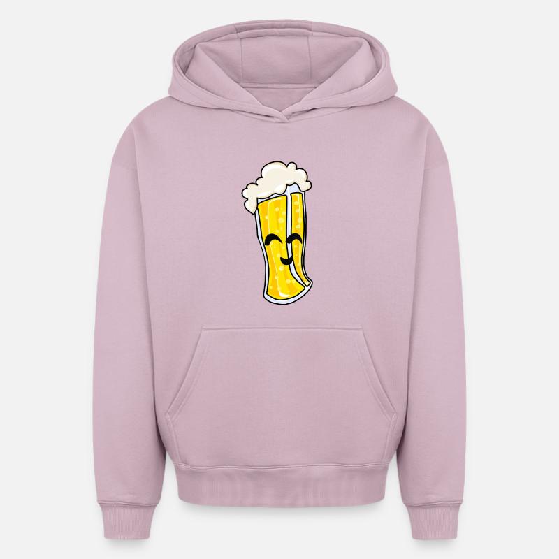 Beer joy - Sweat à capuche unisexe oversize épais SPREAD - rose poudré