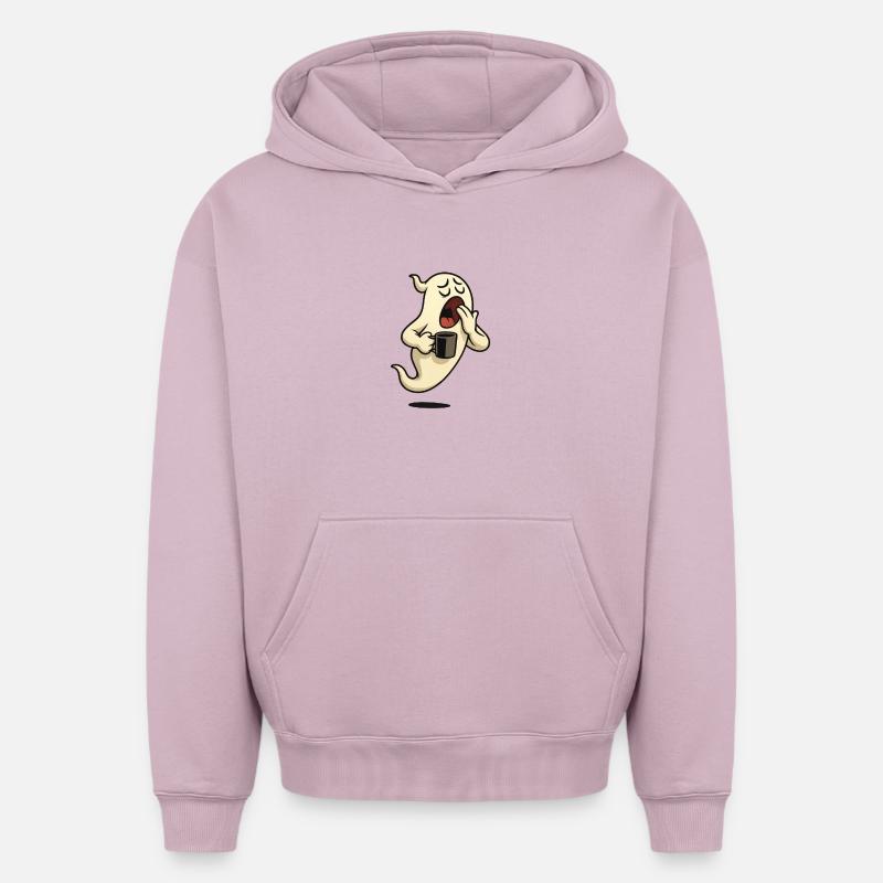 L’ fatigué. - Sweat à capuche unisexe oversize épais SPREAD - rose poudré