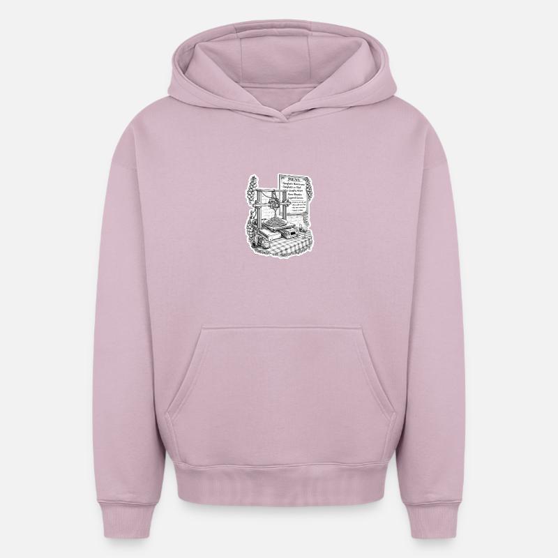 Imprimante 3D spaghetti - Sweat à capuche unisexe oversize épais SPREAD - rose poudré