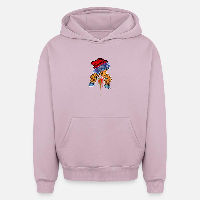 Bombe aérosol Master - Sweat à capuche unisexe oversize épais SPREAD - rose poudré