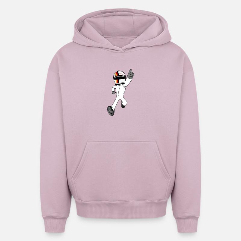 Pilote de course - Sweat à capuche unisexe oversize épais SPREAD - rose poudré