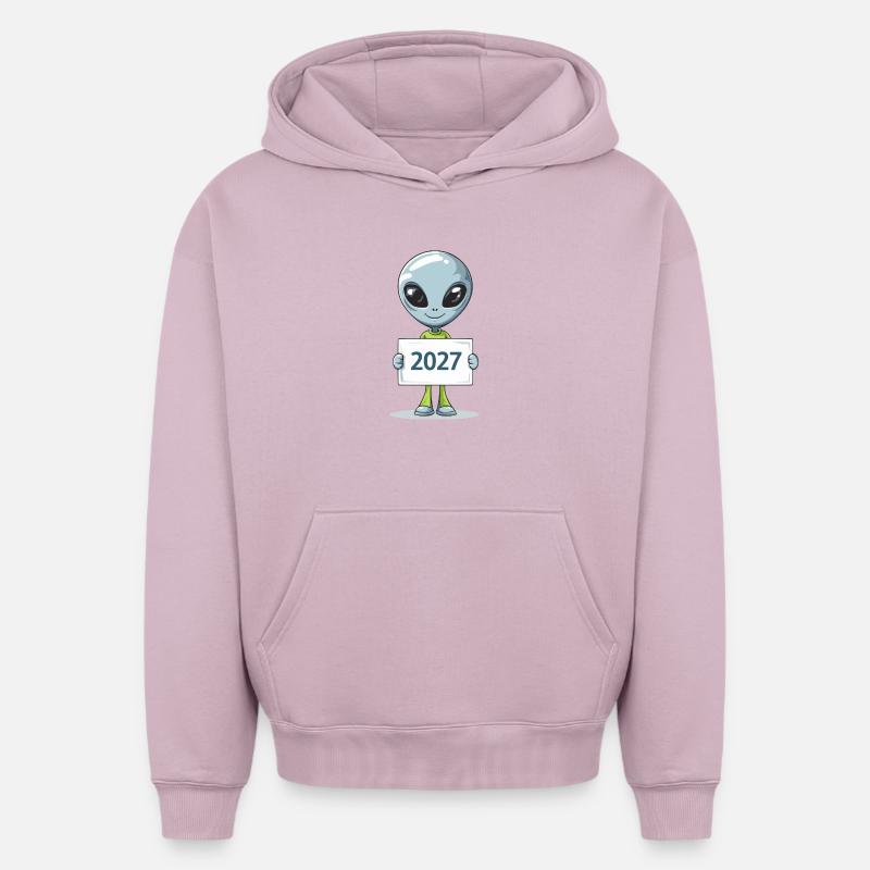 Petit extraterrestre bleu - Sweat à capuche unisexe oversize épais SPREAD - rose poudré