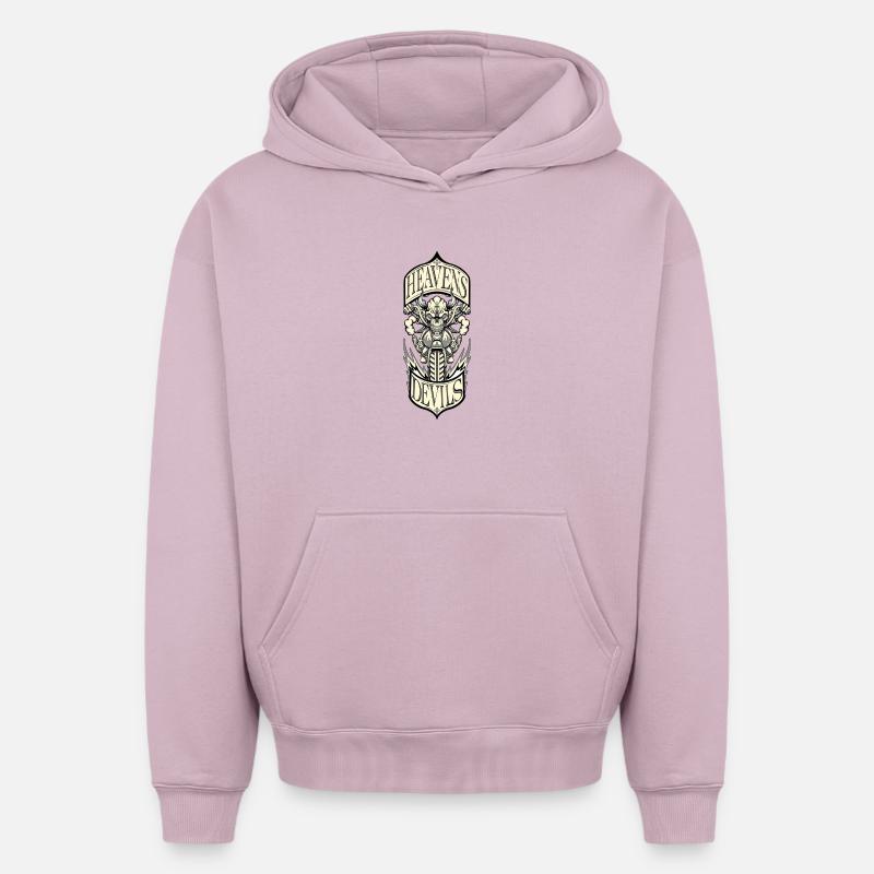 Heavens Devils - Sweat à capuche unisexe oversize épais SPREAD - rose poudré