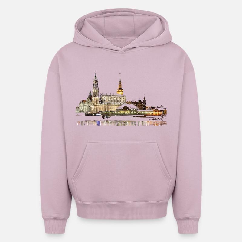 Dresde - Sweat à capuche unisexe oversize épais SPREAD - rose poudré