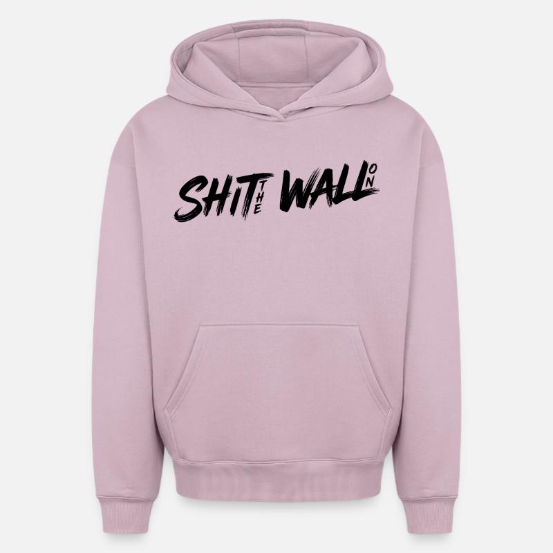 Arrête le mur - Sweat à capuche unisexe oversize épais SPREAD - rose poudré