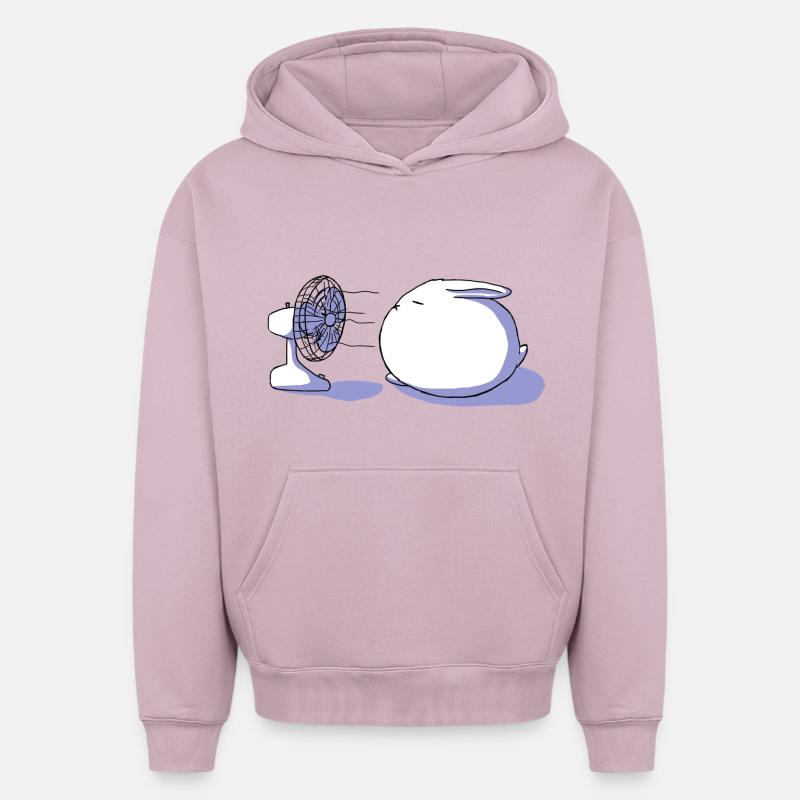 Trop chaud ! - Sweat à capuche unisexe oversize épais SPREAD - rose poudré