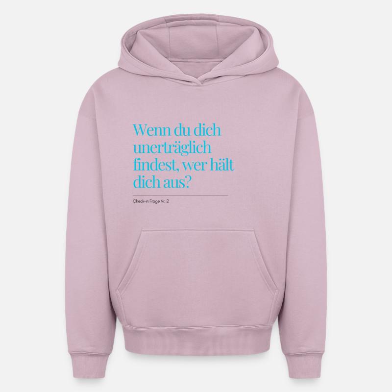 Question n° 2 d’enregistrement - Sweat à capuche unisexe oversize épais SPREAD - rose poudré