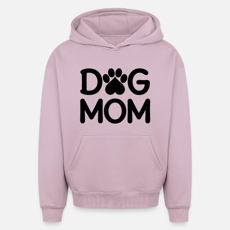 Maman chien - Sweat à capuche unisexe oversize épais SPREAD - rose poudré