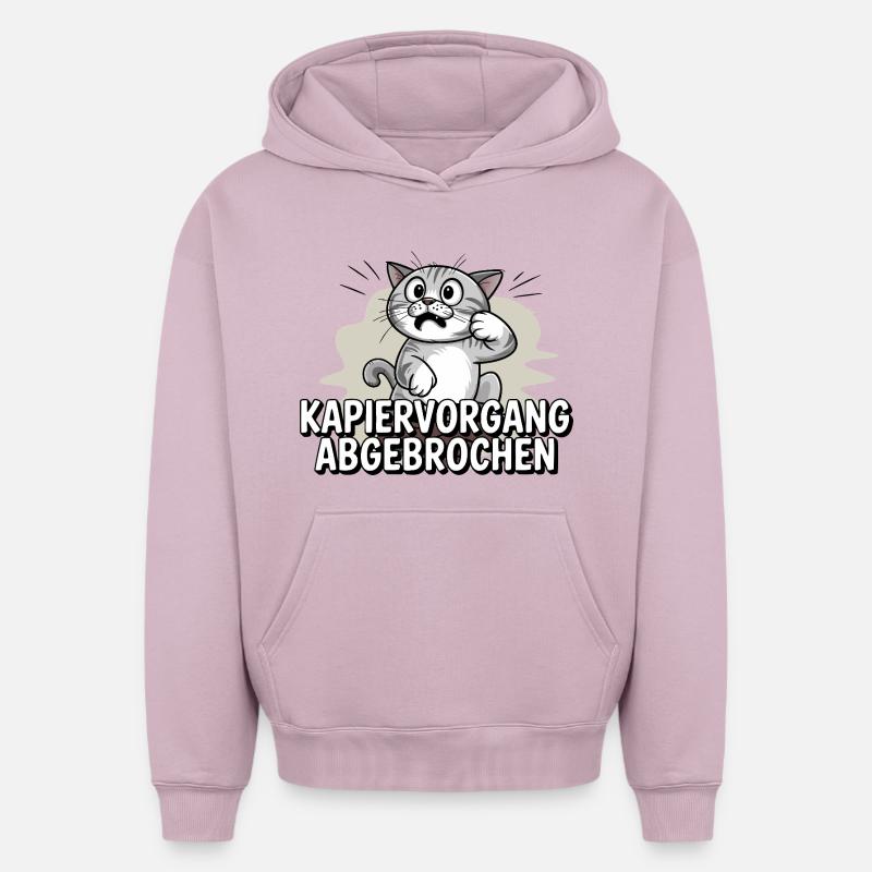 Processus de copie abandonné – chat confus - Sweat à capuche unisexe oversize épais SPREAD - rose poudré